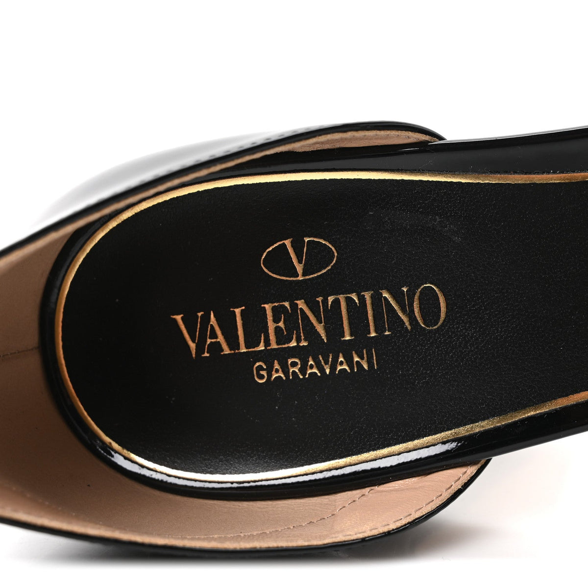 Valentino Garavani Patent Women's Tan-Go 50/120mm Platform Pumps 40 Black