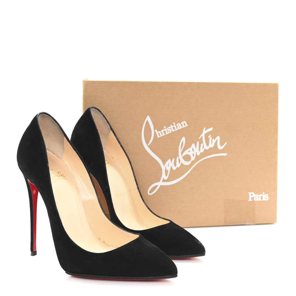 Christian Louboutin Suede Women's Pigalle Follies 120 Pumps 38 Black