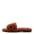Hermes Woolskin Women's Oran Sandals 37 Cognac