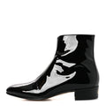 Gucci Patent Calfskin Men's GG Lois Bee Ankle Booties 13 Black