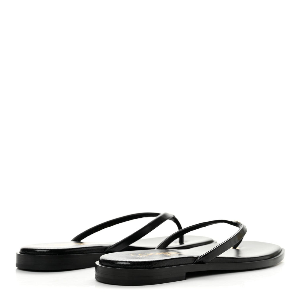 Chanel Goatskin CC Times Square Women's Thong Sandals