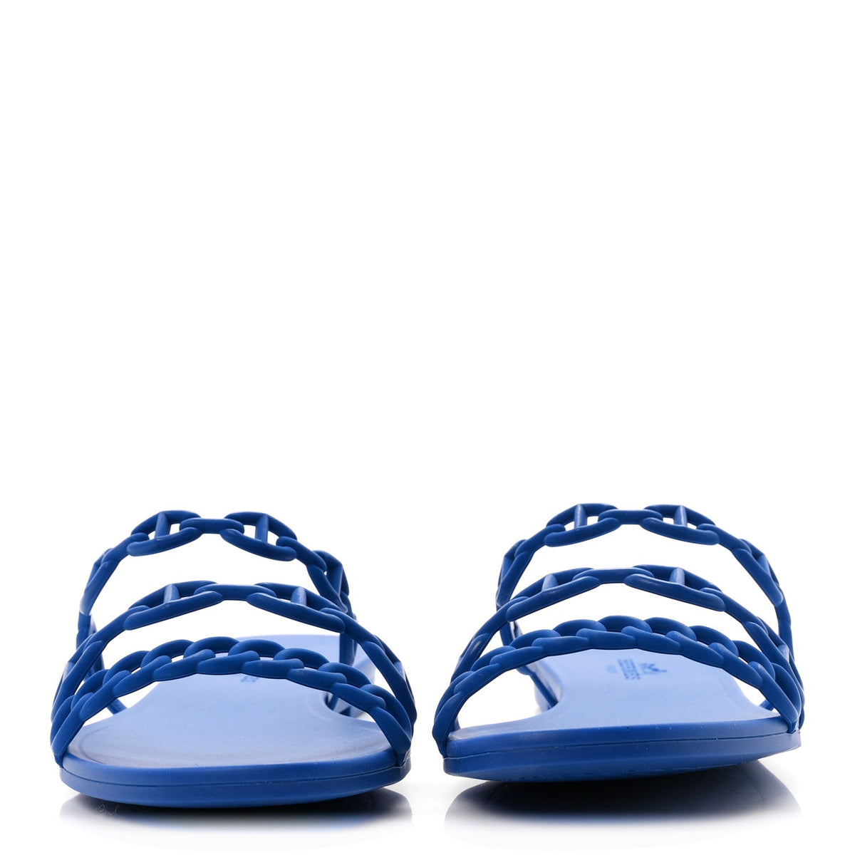 Hermes Rubber Women's Chaine d'Ancre Rivage Sandals 39 Bleu Smalt