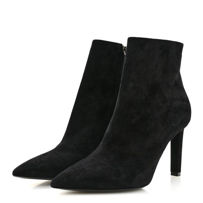Saint Laurent Suede Women's Kate 85 Zip Booties 39.5 Black