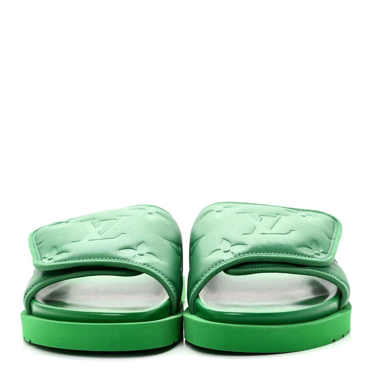 Louis Vuitton Technical Fabric Women's Pool Pillow Comfort Mules 41 Green