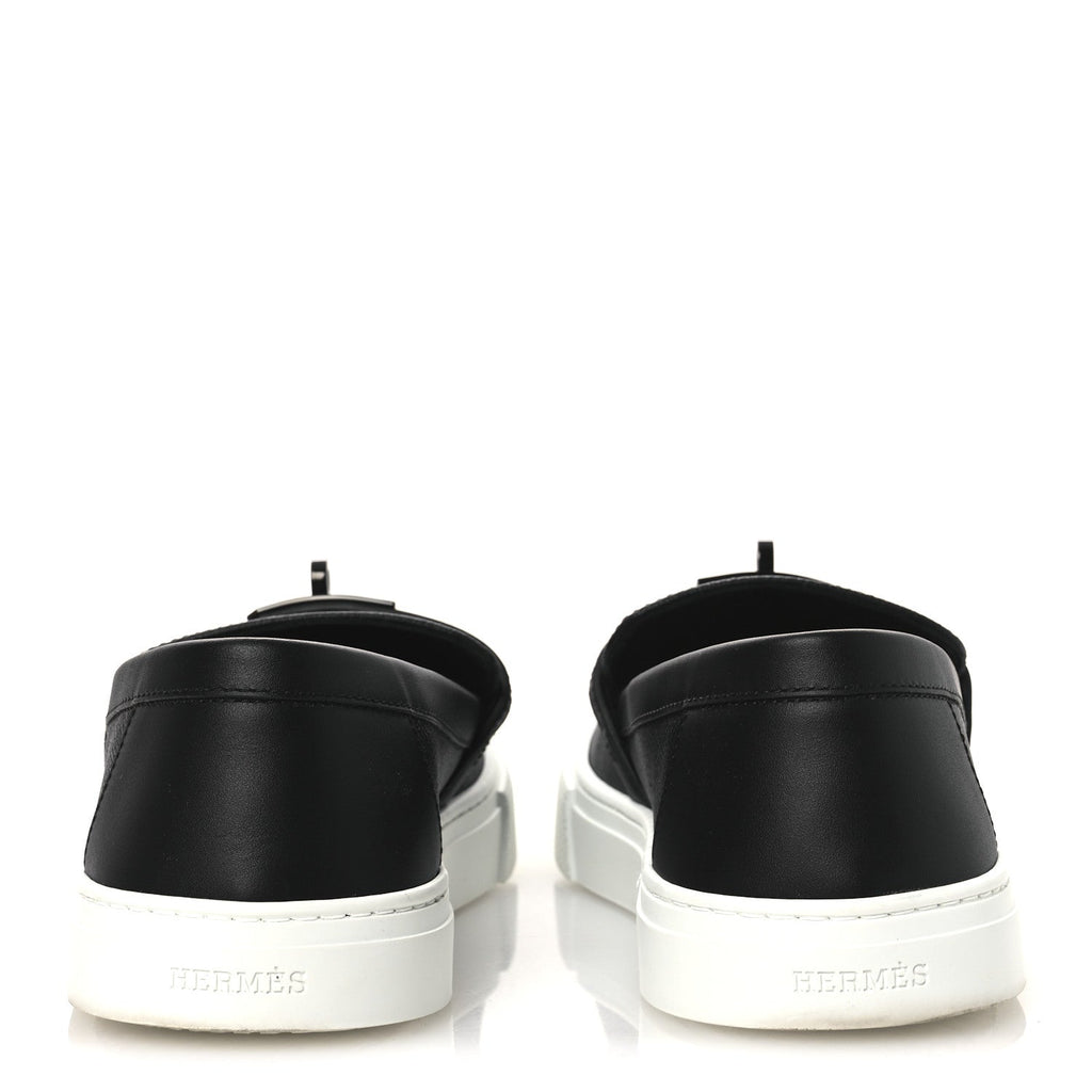 Hermes Calfskin Women's Game Slip On Sneakers 39.5 Black
