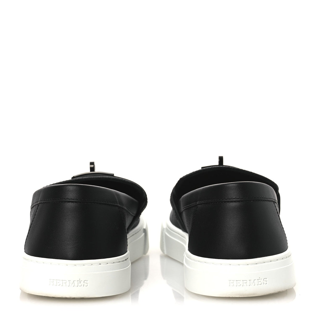 Hermes Calfskin Women's Game Slip On Sneakers 39.5 Black