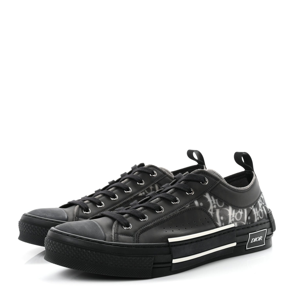 Christian Dior Technical Canvas Oblique Men's B23 Low Top Sneakers 45 Black