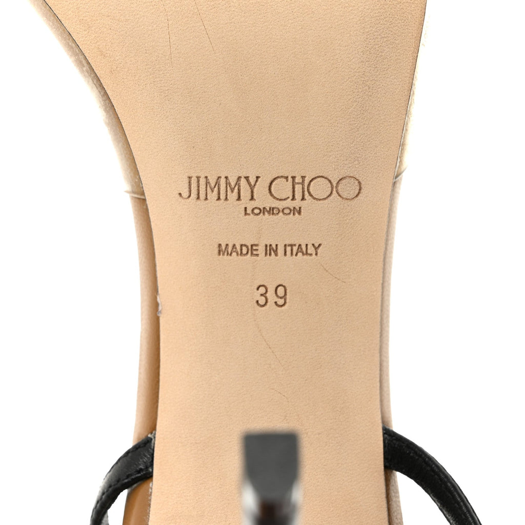 Jimmy Choo Nappa PVC Women's Farley 95 Pumps 39 Camel