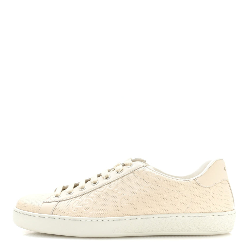 Gucci Calfskin Men's Ace Sneakers 8 Mystic White