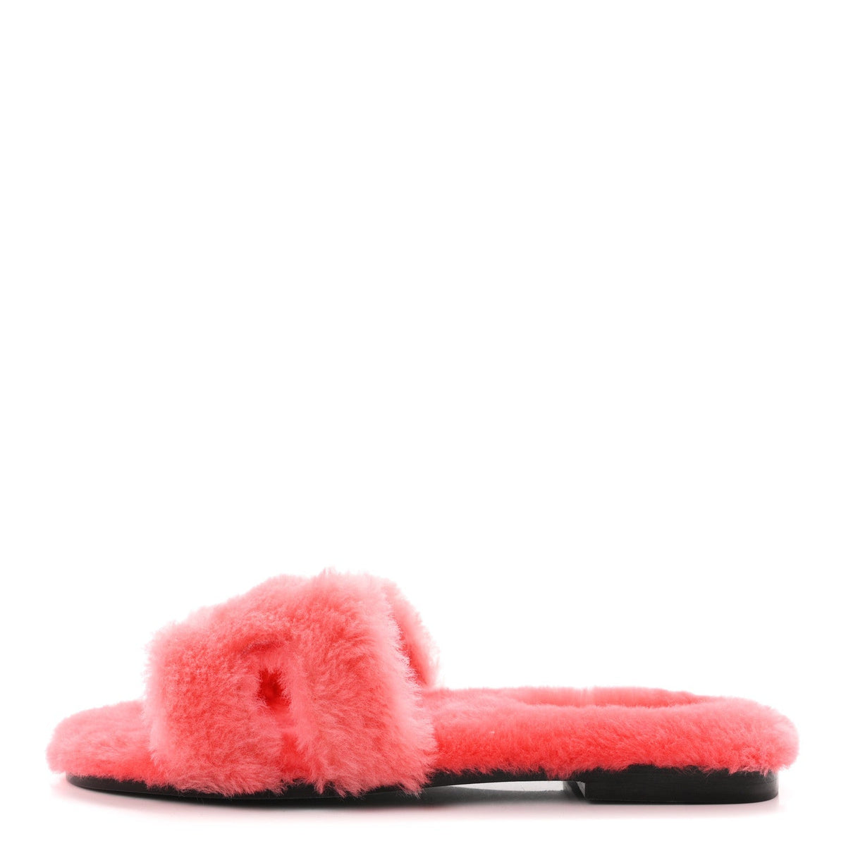 Hermès Woolskin Women's Oran Sandals 37 Rose Du Désert