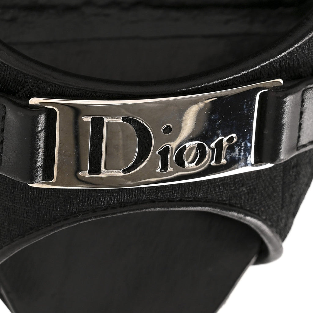 Christian Dior Canvas Monogram Women's Sandals 37.5 Black