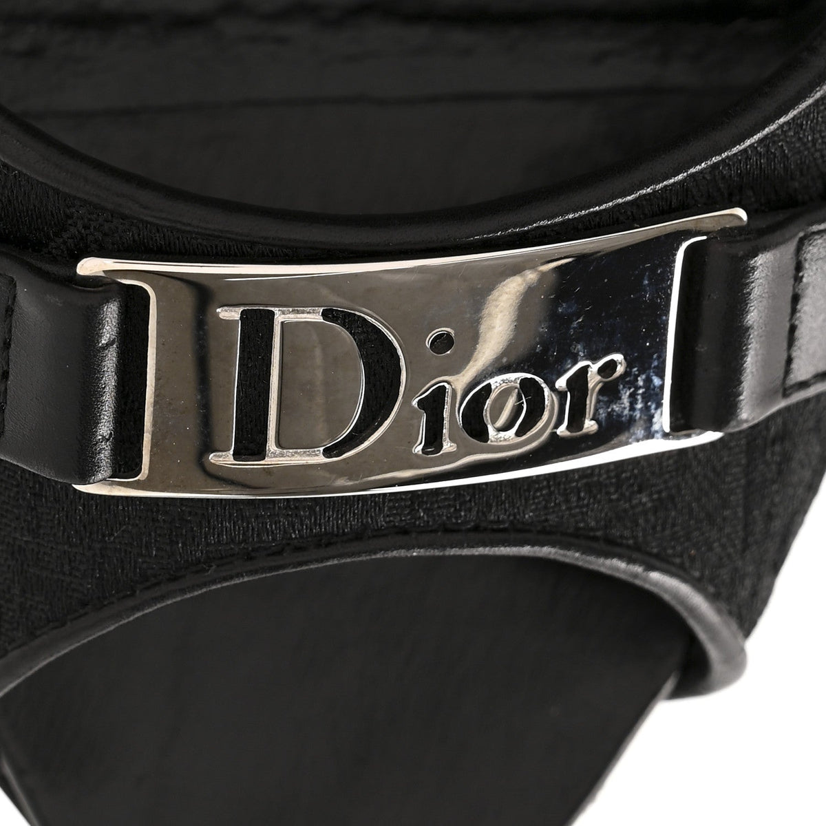 Christian Dior Canvas Monogram Women's Sandals 37.5 Black