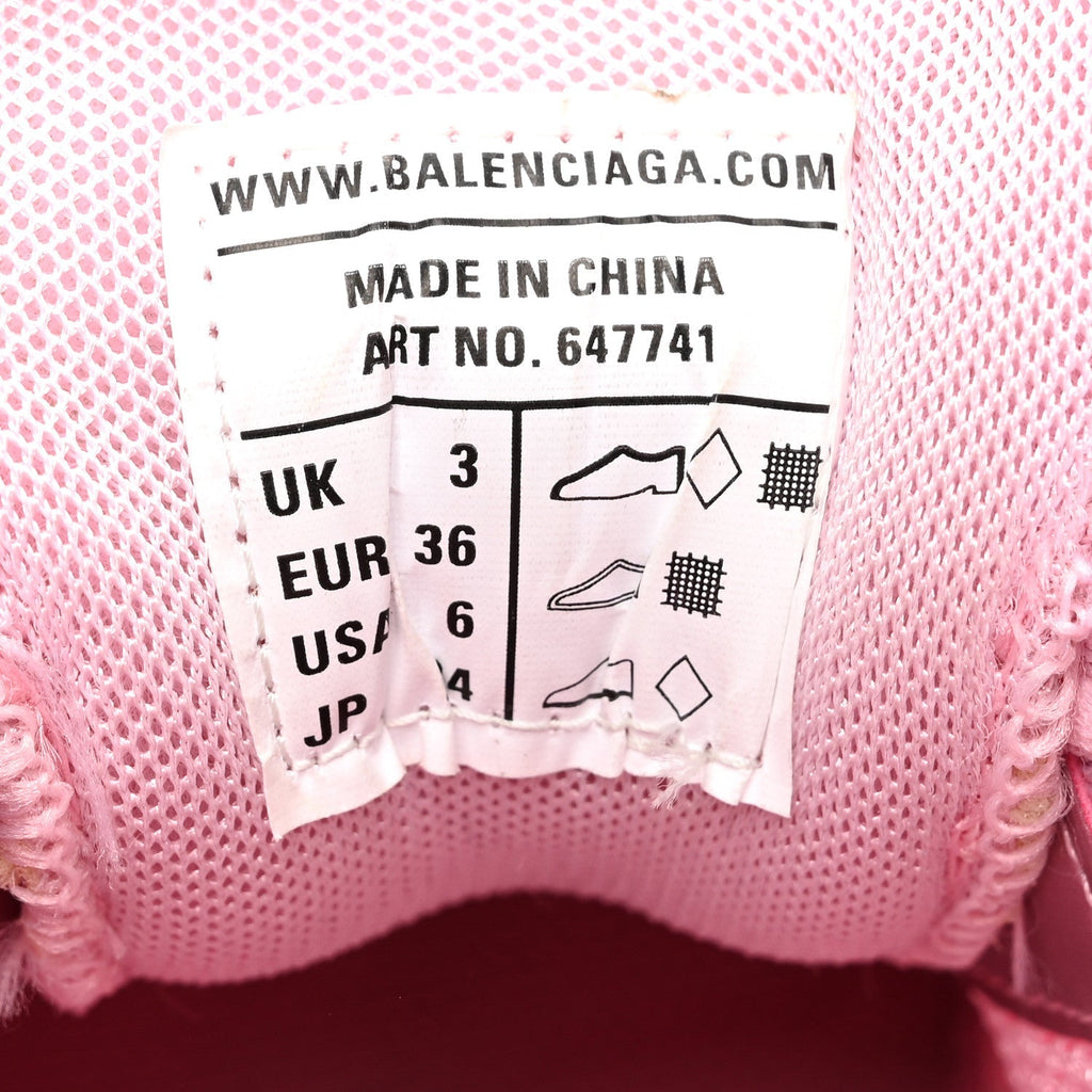 Balenciaga Fabric Mesh Women's Clear Sole Triple S Sneakers 36 Pink