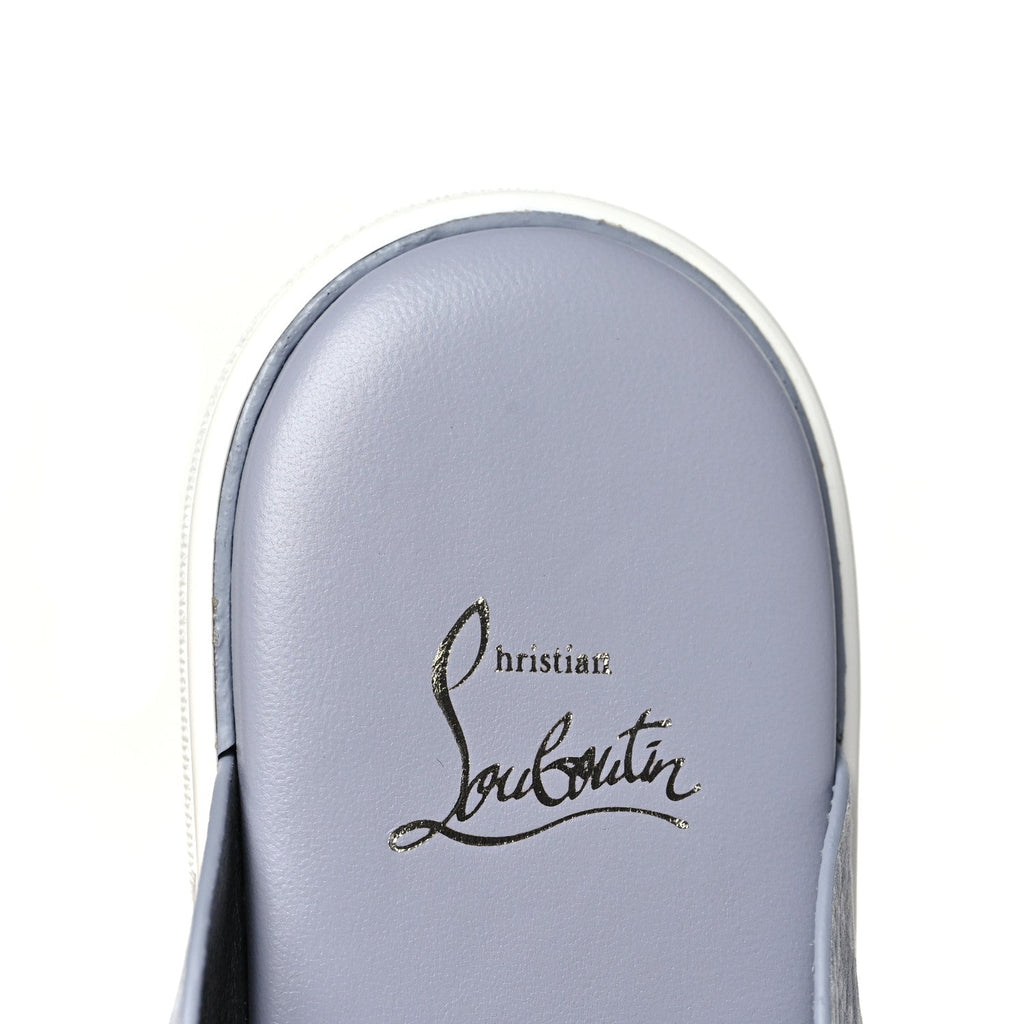 Christian Louboutin Nubuck Women's Chanme Donna Flat Boat Flats 40.5 Jumbo Grey