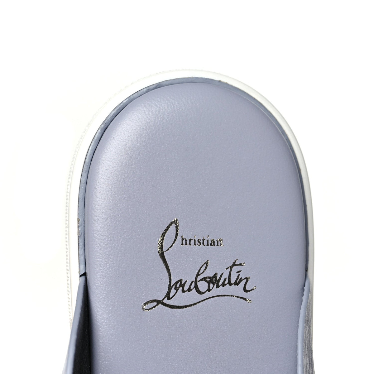 Christian Louboutin Nubuck Women's Chanme Donna Flat Boat Flats 40.5 Jumbo Grey