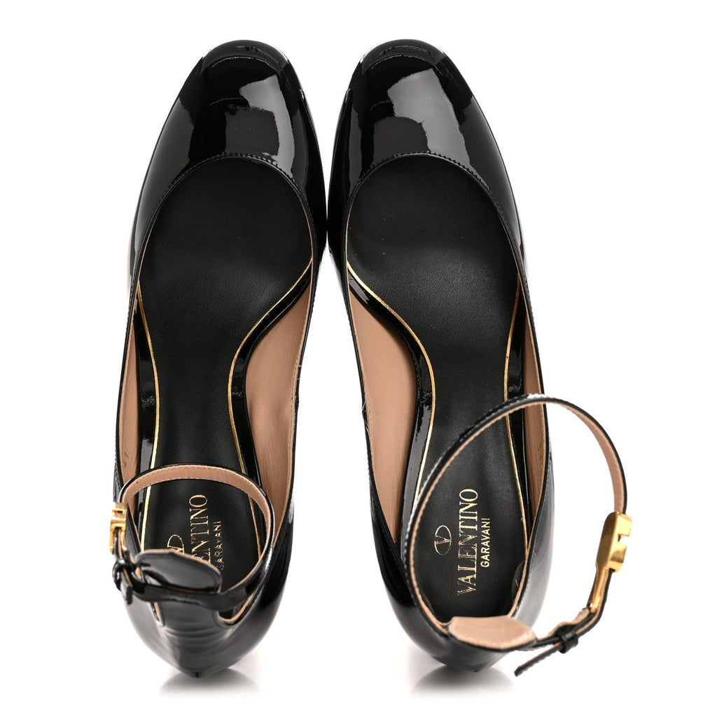 Valentino Garavani Patent Women's Tan-Go 155mm Platform Pumps 41 Black