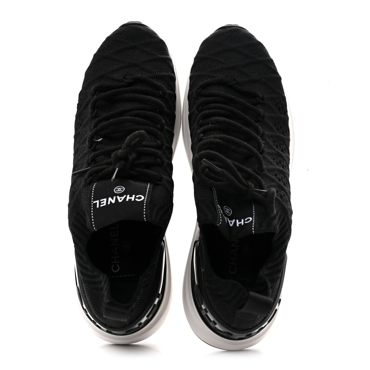 Chanel Fabric Logo Women's Sneakers 37.5 Black
