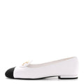 Calfskin Grosgrain Cap Toe CC Moccasin Loafers White Black