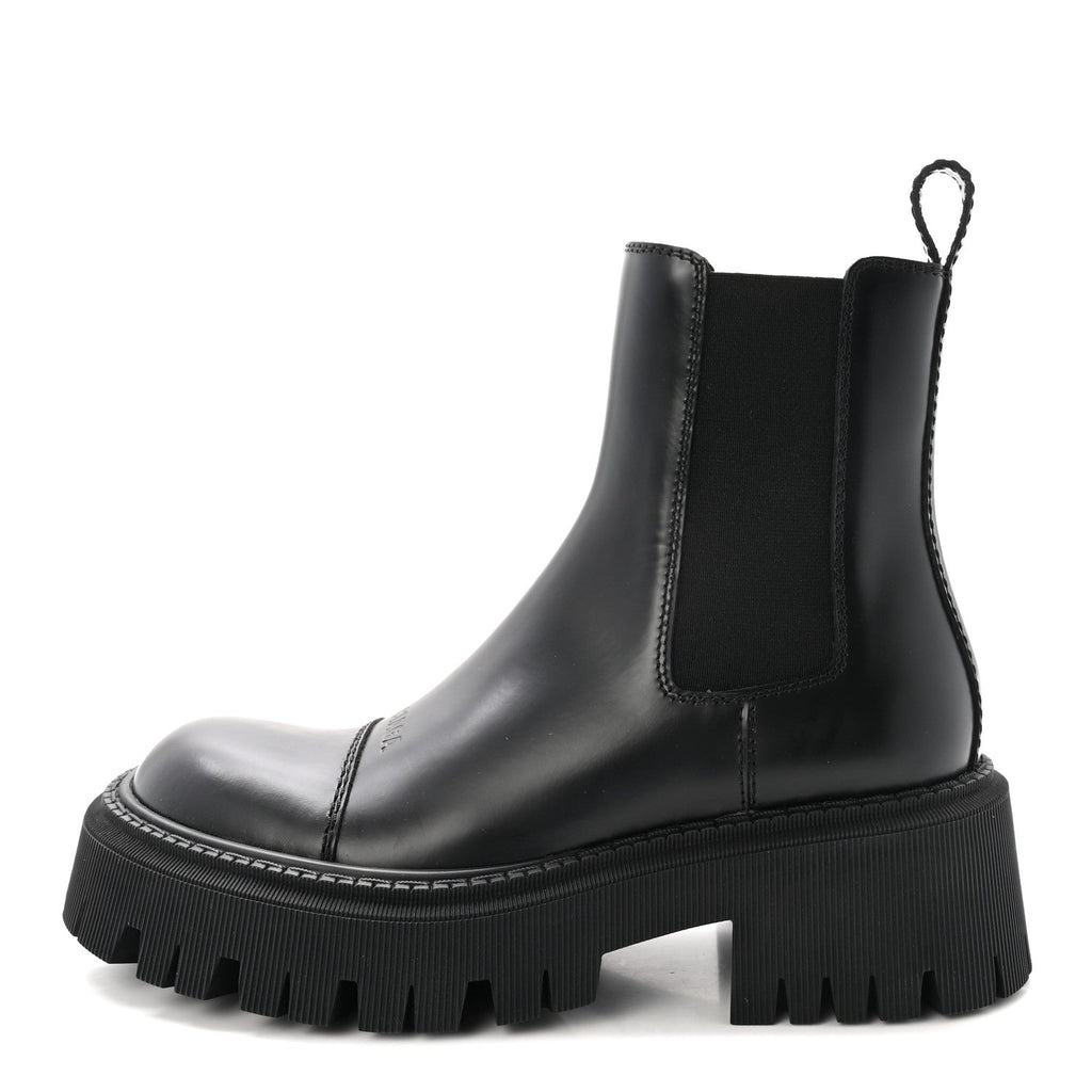 Balenciaga Smooth Calfskin Women's Tractor 20mm Chelsea Boots 35 Black