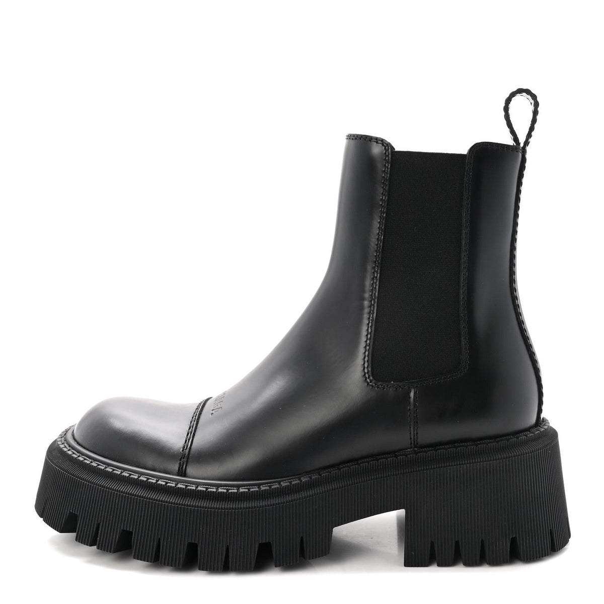 Balenciaga Smooth Calfskin Women's Tractor 20mm Chelsea Boots 35 Black