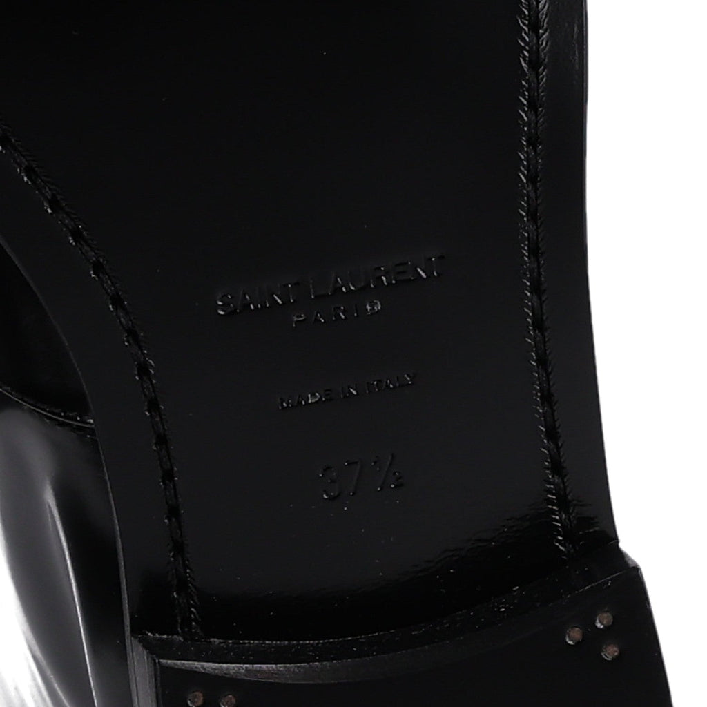 Saint Laurent Vitello Ruinart Women's Hunt 25 Boots 37.5 Black