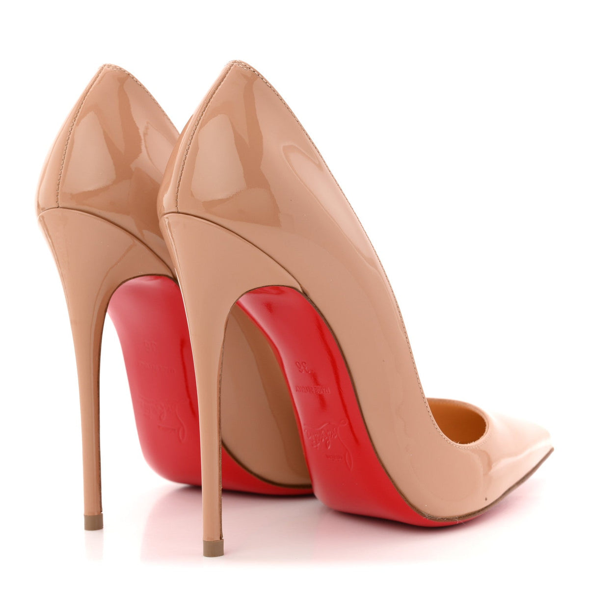 Christian Louboutin Patent Women's So Kate 120 Pumps 36 Nude