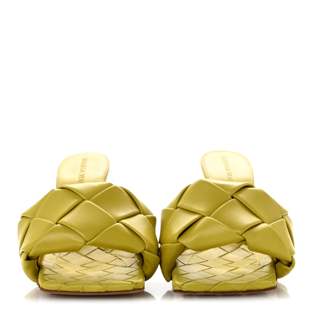 Bottega Veneta Nappa Maxi Intrecciato Women's Lido 90mm Sandals 35 Acid