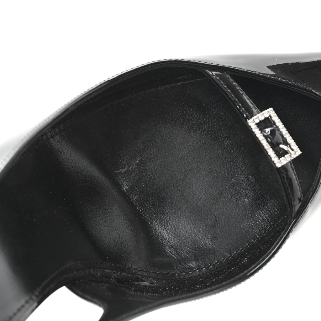 Saint Laurent Patent Leather Women's Vernice Slingback Pumps 39 Black