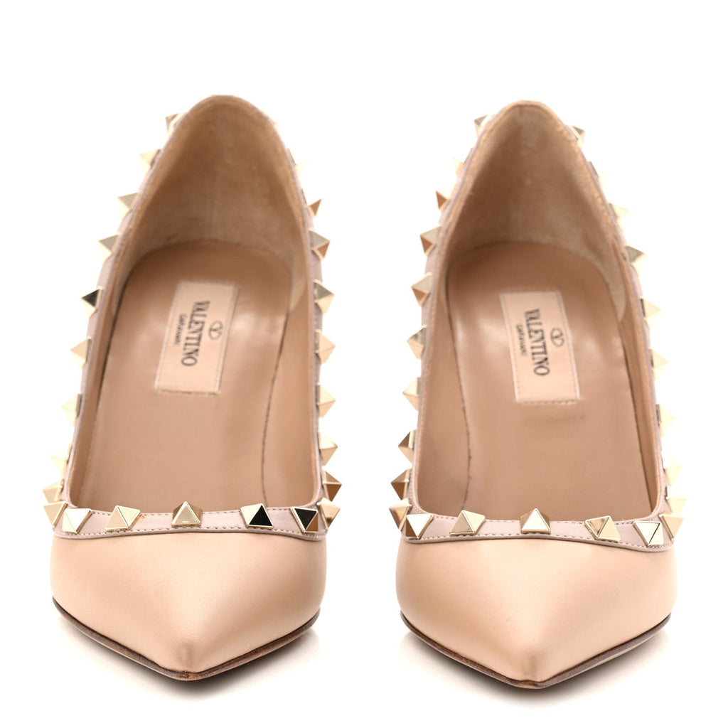 Valentino Garavani Nappa Women's Rockstud 100mm Pumps 35 Poudre