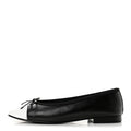 Chanel Crumpled Lambskin CC Cap Toe Women's Flats Black White