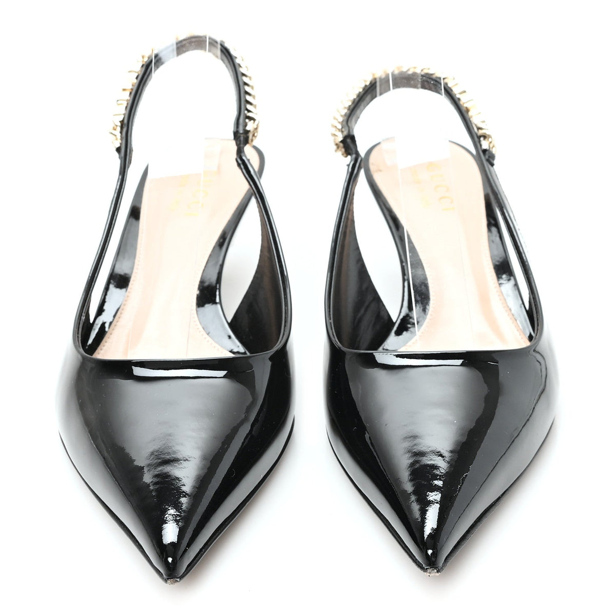 Gucci Patent Signoria 35mm Women's Slingback Pumps 36 Black