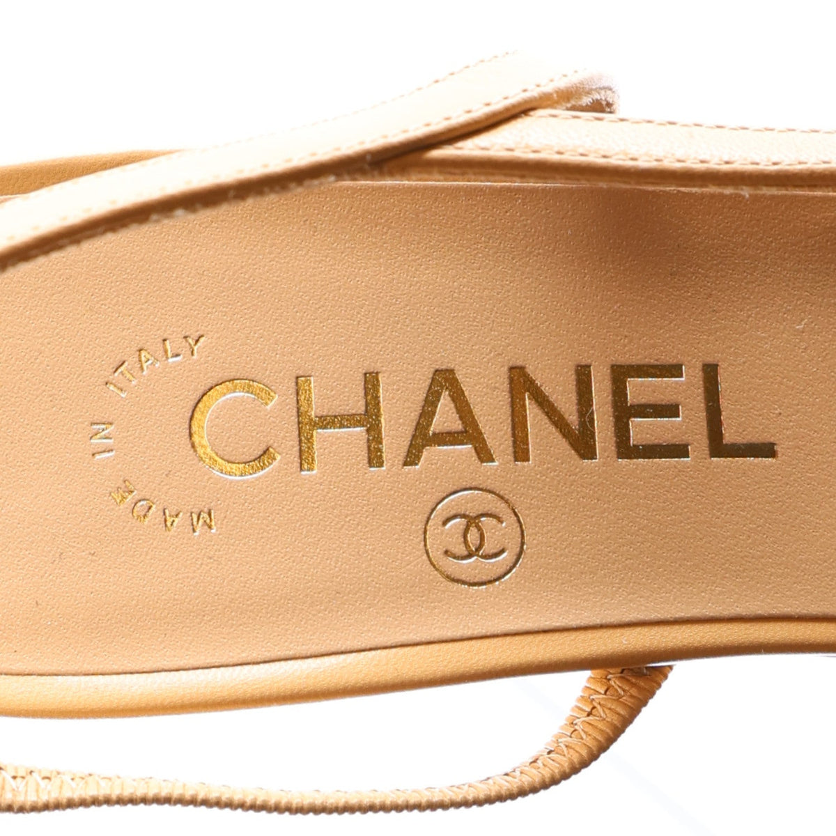 Chanel Goatskin Grosgrain Cap Toe CC Slingback Women's Pumps