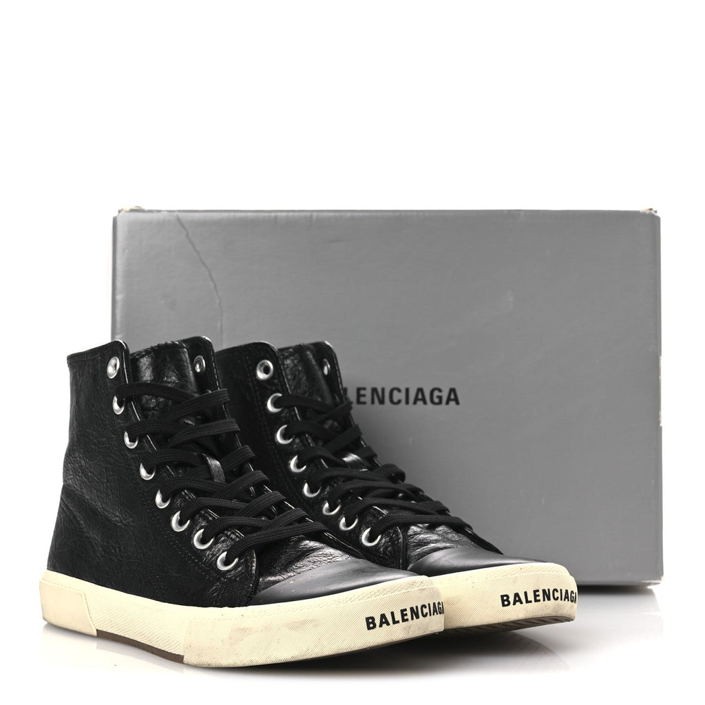 Balenciaga Agneau Arena Women's Paris High Top Sneakers 39 Black