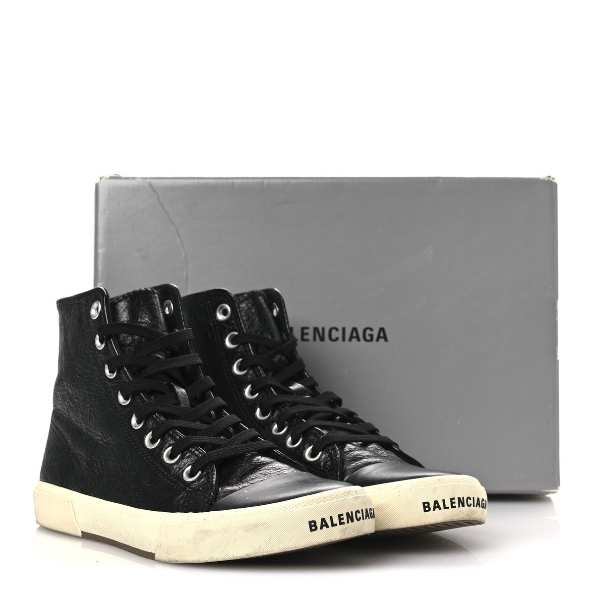 Balenciaga Agneau Arena Women's Paris High Top Sneakers 39 Black