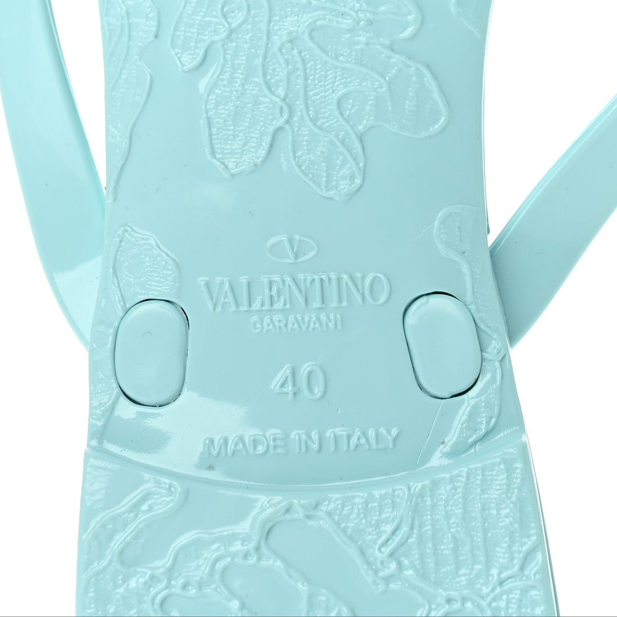 Valentino Garavani PVC Women's Jelly Rockstud Bow Thong Sandals 40 Light Blue