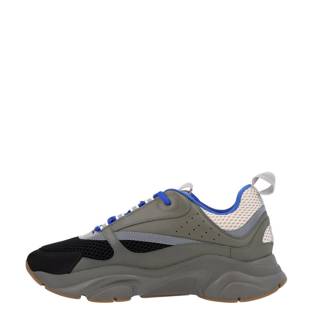 Christian Dior Calfskin Mesh Men's B22 Sneakers 41 Olive Green