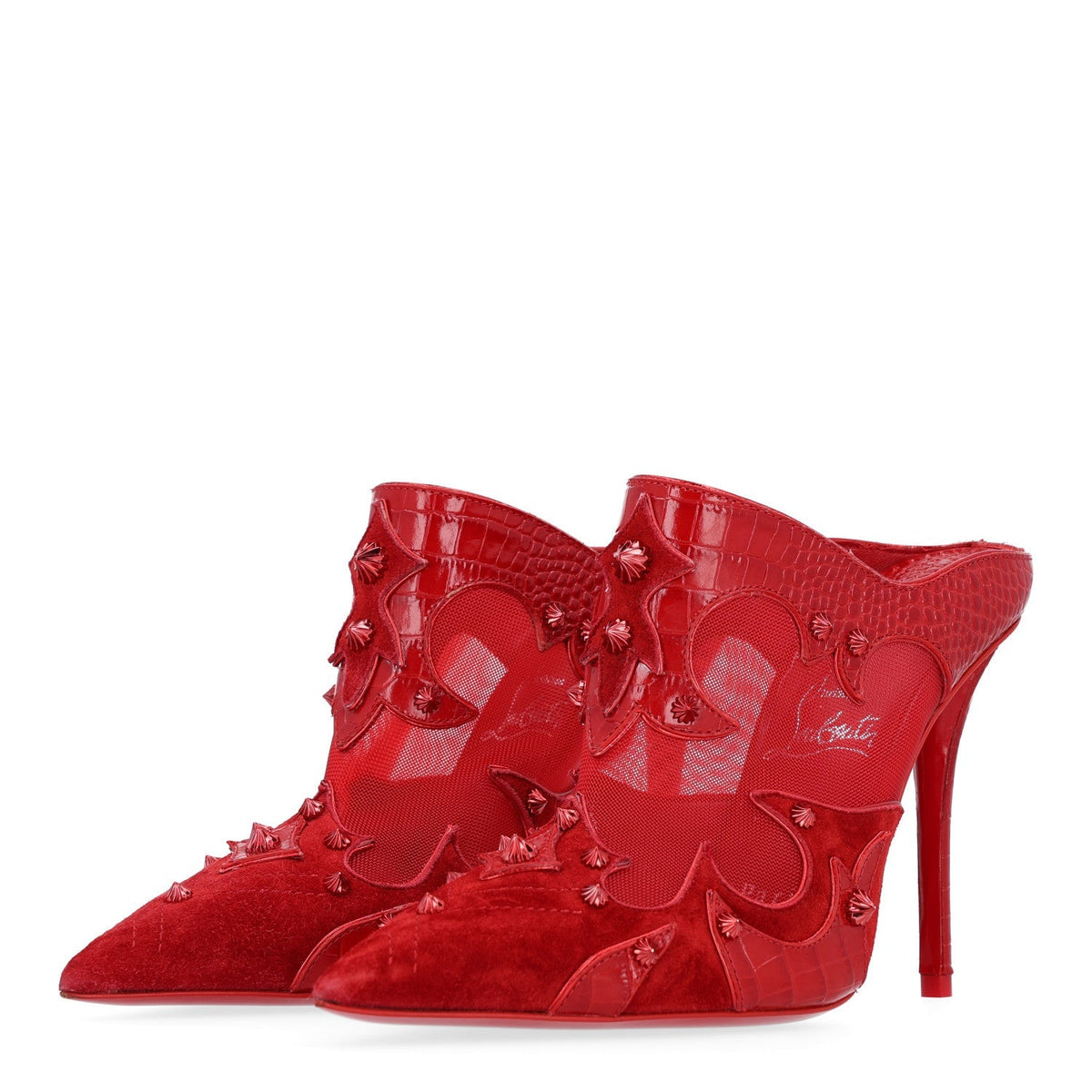 Christian Louboutin Alligator Veau Velours Women's Mulatiag 100 Pumps 37 Loubi