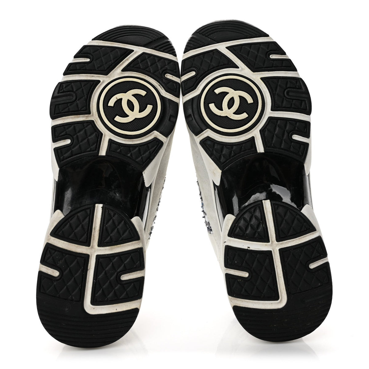 Chanel Tweed Suede Calfskin CC Women's Sneakers Blue