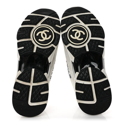 Chanel Tweed Suede Calfskin CC Women's Sneakers Blue