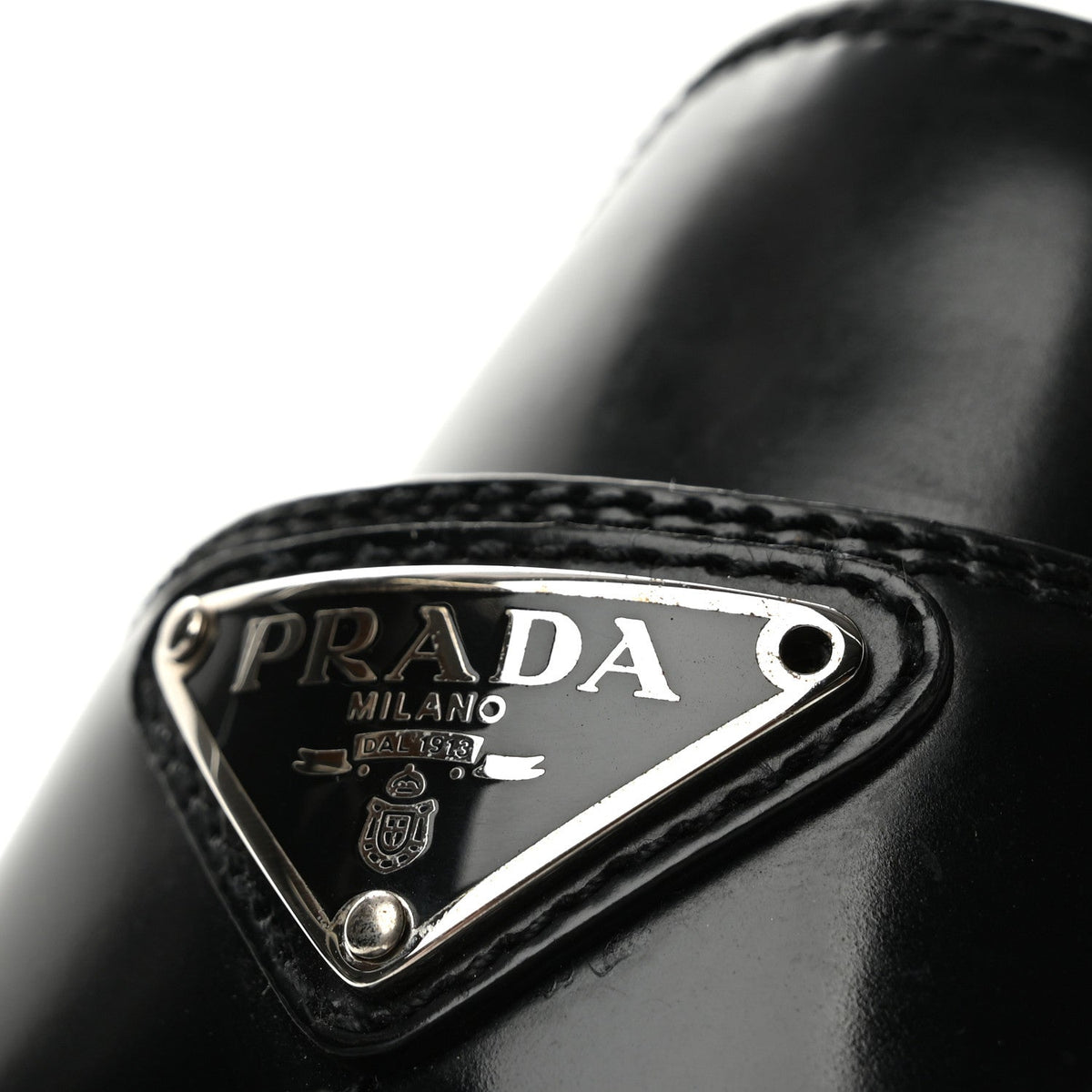 Prada Spazzolato Women's Platform Loafer Mules 38.5 Black
