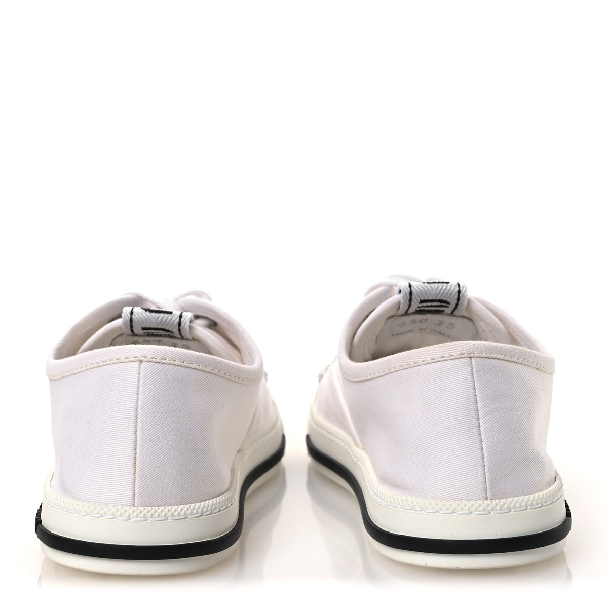 Miu Miu Gabardine Women's Crystal Low Sneakers 35 Bianco
