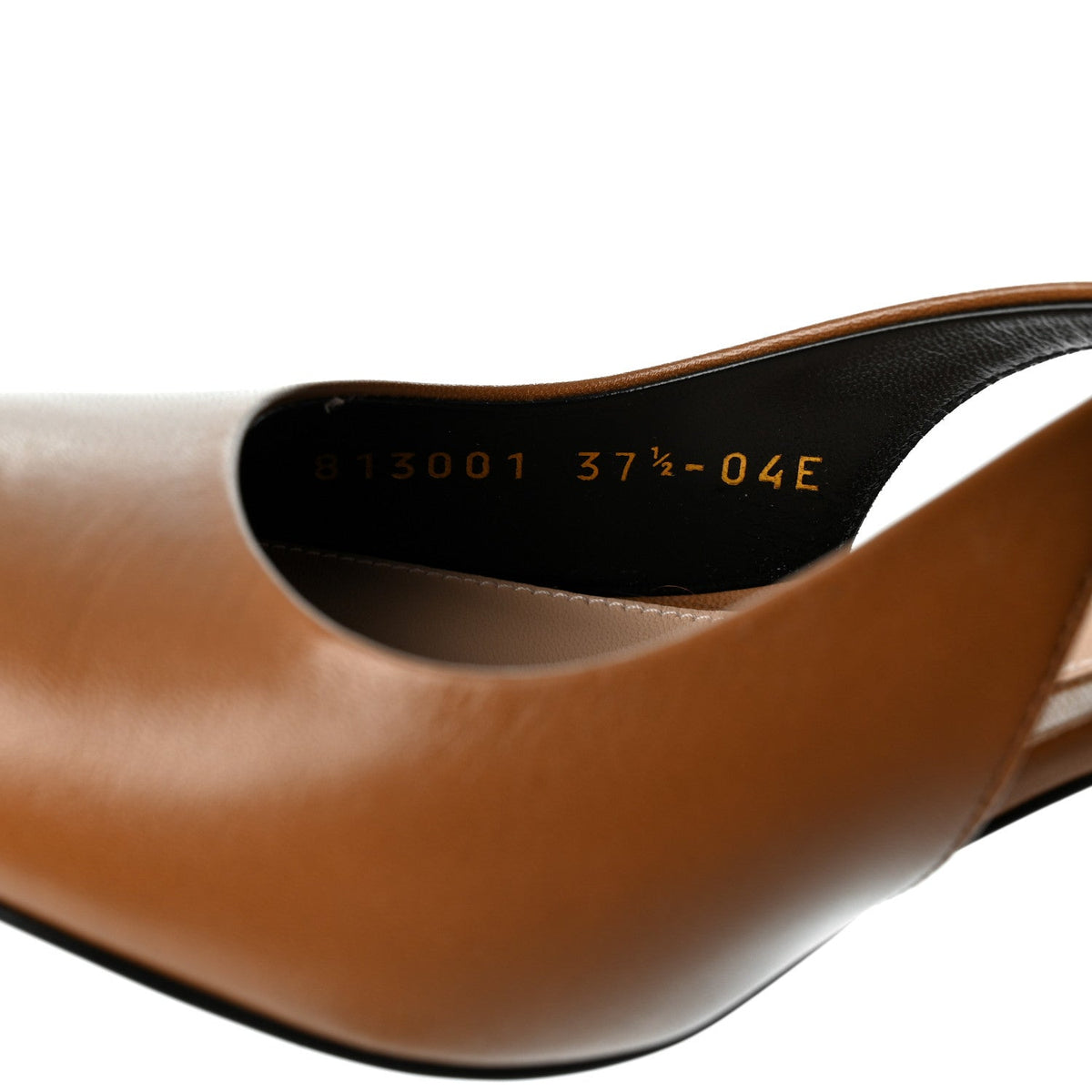 Gucci Nappa Women's Signoria Slingback Pumps 37.5 Luminous Wood