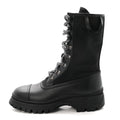 Prada Vitello Montana Neoprene Women's Combat Boots 36 Black