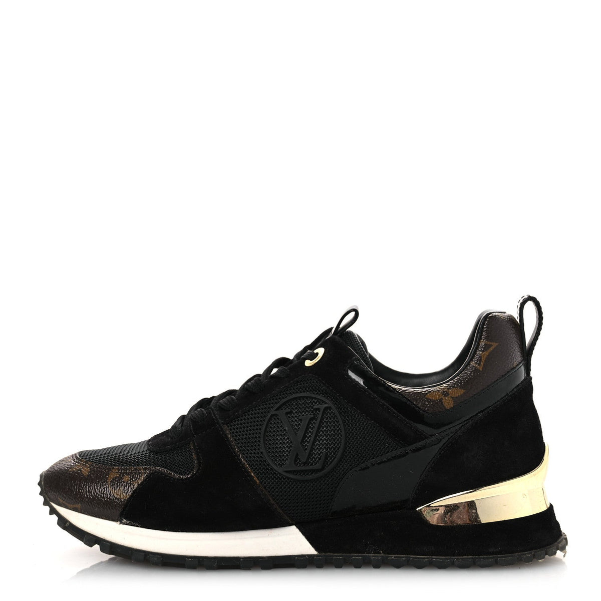Louis Vuitton Suede Women's Monogram Run Away Sneakers 36.5 Black