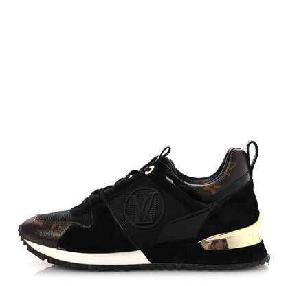 Louis Vuitton Suede Women's Monogram Run Away Sneakers 36.5 Black