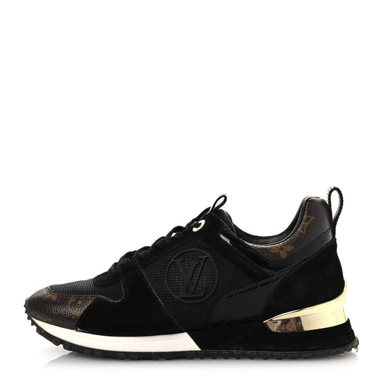 Louis Vuitton Suede Women's Monogram Run Away Sneakers 36.5 Black