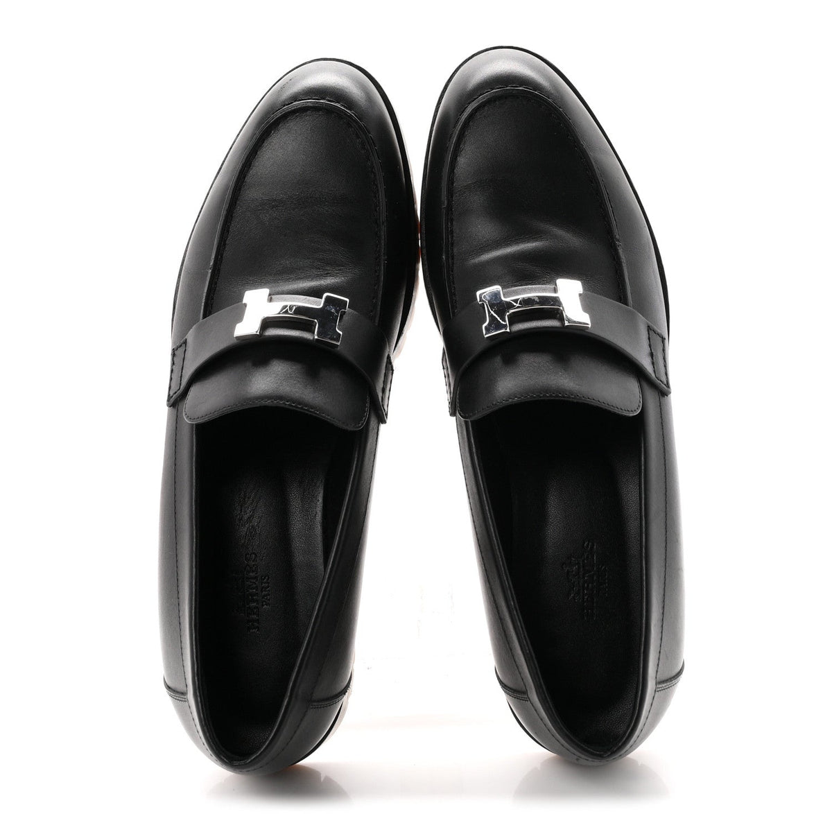 Hermes Calfskin Faubourg Women's Loafers Black