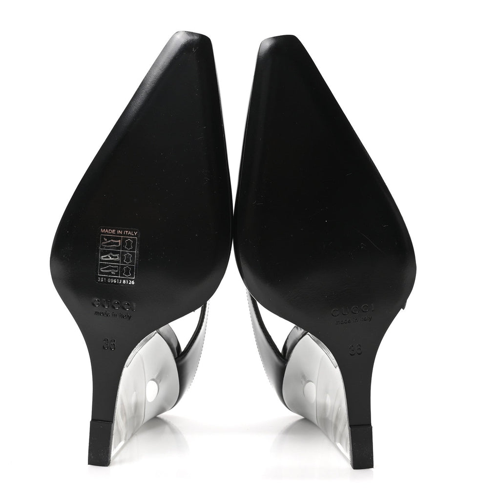 Gucci Calfskin Women's Regent Wedge Mules 36 Black