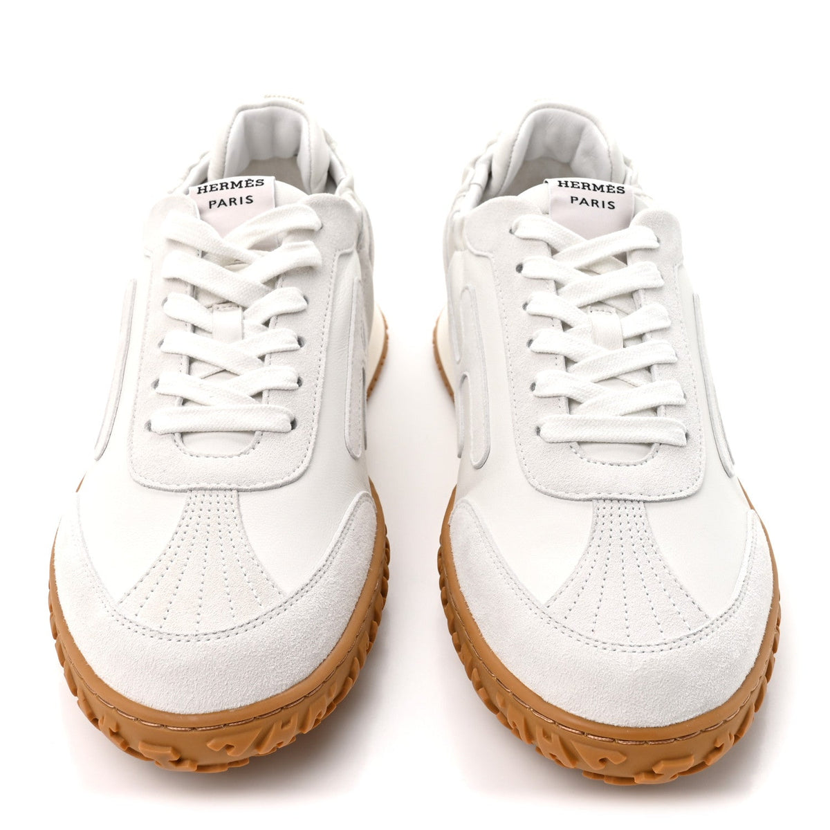 Hermes Nappa Suede Goatskin Women's Jet Sneakers 40.5 White