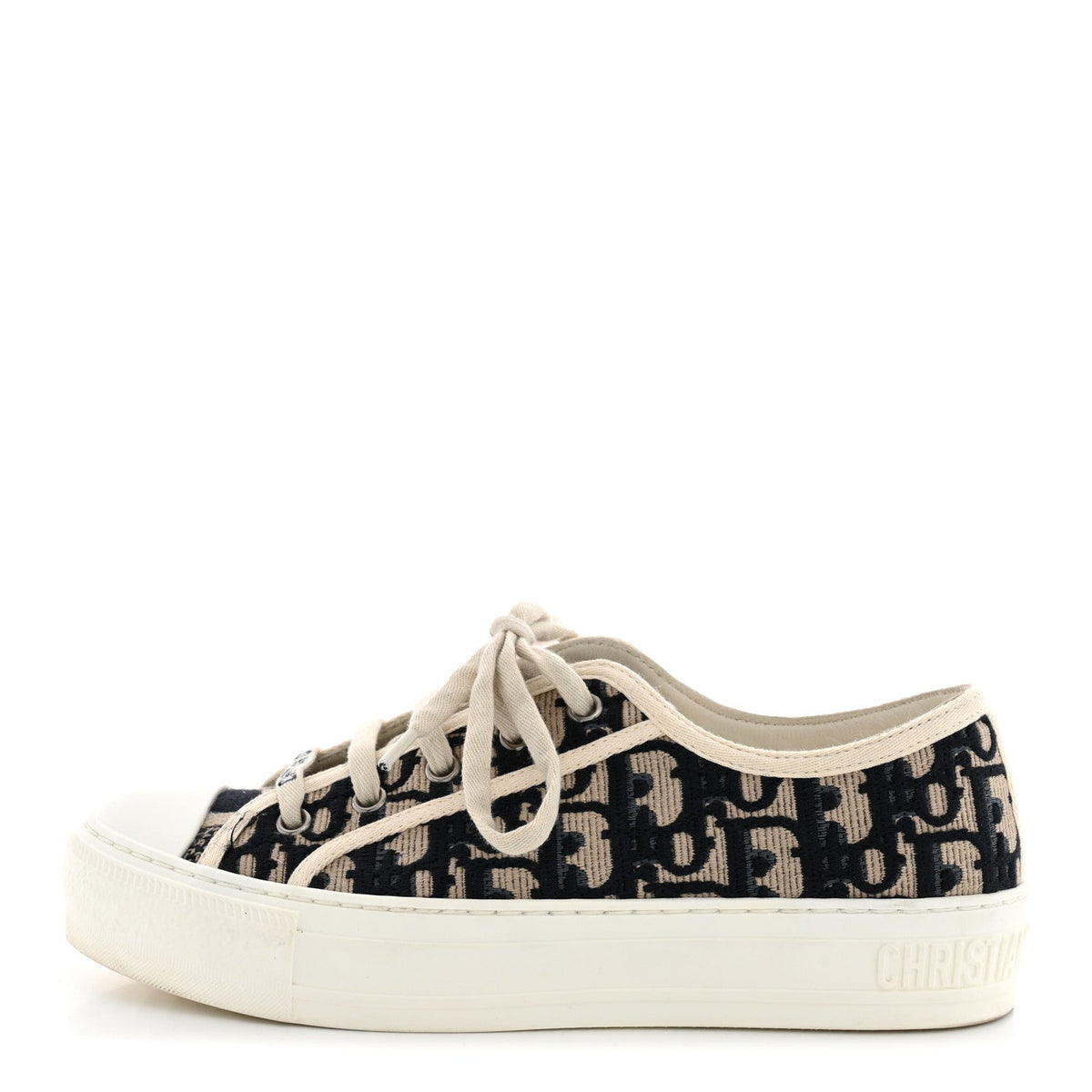 Christian Dior Canvas Oblique Women's Walk'N'Dior Low Top Sneakers 36 Deep Blue
